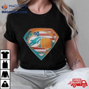 Miami Dolphins And Miami Hurricanes Superman Sports Logo Shirt