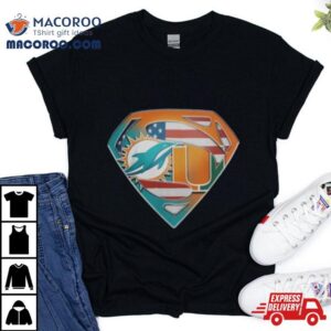 Miami Dolphins And Miami Hurricanes Superman Sports Logo Tshirt