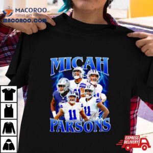 Micah Parsons Number 11 Dallas Cowboys Football Player Portrait Lightning Shirt