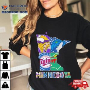 Minnesota Sports Team Logo Map Tshirt