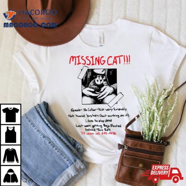 Missing Cat Poster Shirt