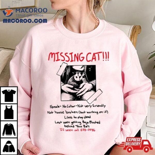 Missing Cat Poster Shirt