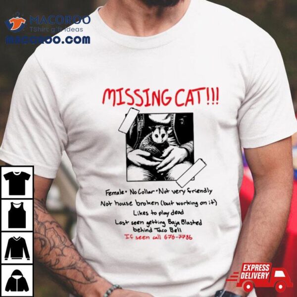 Missing Cat Poster Shirt