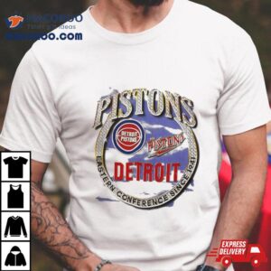 Mitchell Ness Tan Detroit Pistons Hardwood Classics Vintage Soul Crown Jewels Tshirt