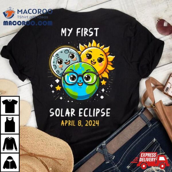 My First Total Solar Eclipse April 8 2024 Toddler Kids Shirt