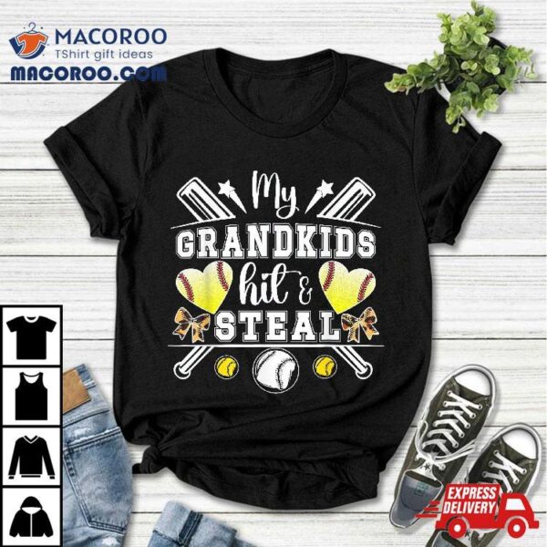 My Grandkids Hit & Steal Baseball Softball Grandma Shirt