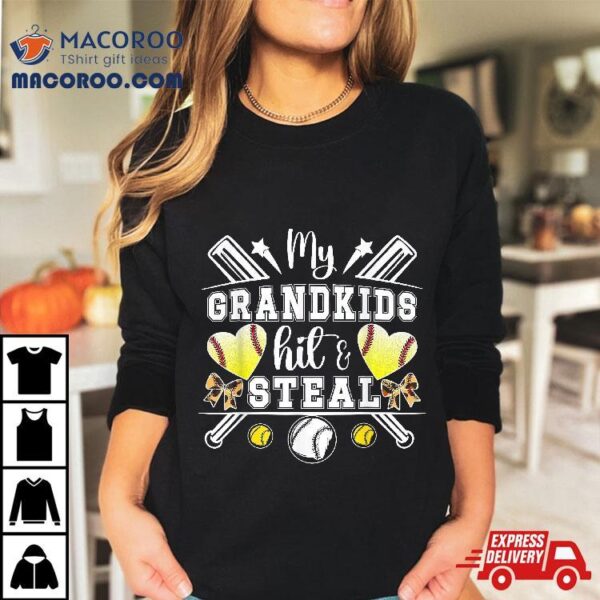 My Grandkids Hit & Steal Baseball Softball Grandma Shirt