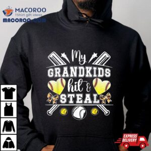 My Grandkids Hit Amp Steal Baseball Softball Grandma Tshirt