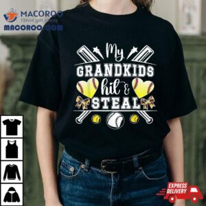 My Grandkids Hit Amp Steal Baseball Softball Grandma Tshirt