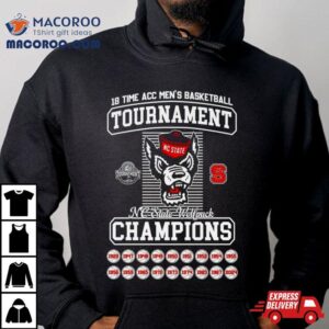 Nc State Wolf 2024 18 Time Acc Men’s Basketball Tournament Champions Shirt