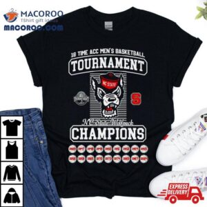 Nc State Wolf 2024 18 Time Acc Men’s Basketball Tournament Champions Shirt