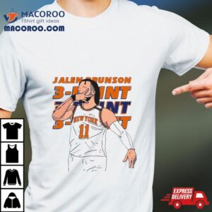 New York Knicks Jalen Brunson 11 Hand Sign Three Point Vector Shirt