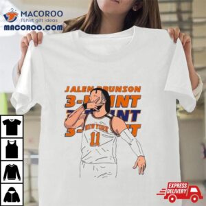 New York Knicks Jalen Brunson Hand Sign Three Point Vector Tshirt