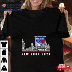 New York Rangers Skyline Players Names Tshirt