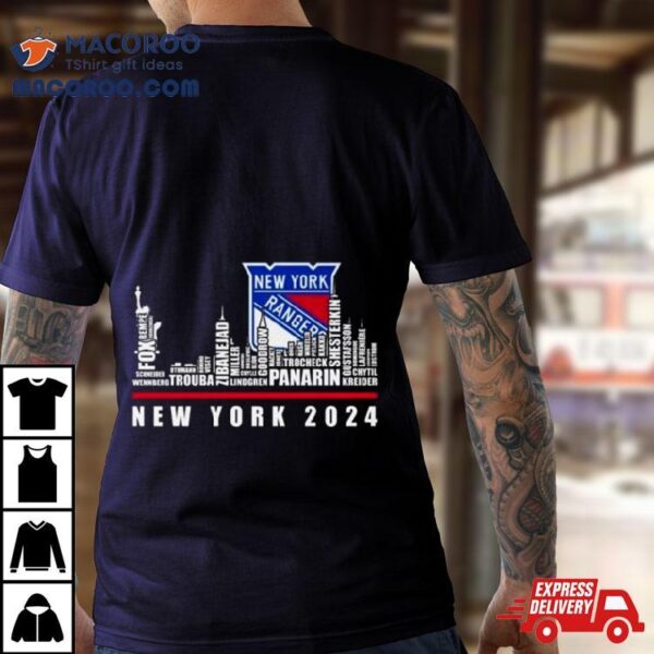 New York Rangers 2024 Skyline Players Names Shirt