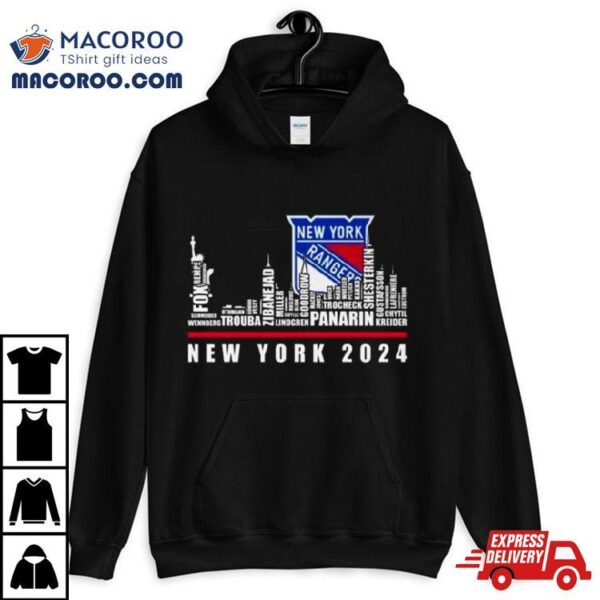 New York Rangers 2024 Skyline Players Names Shirt