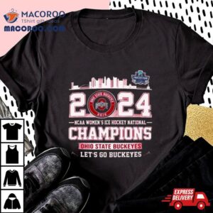 Ohio State Buckeyes City Skyline 2024 Ncaa Women’s Ice Hockey National Champions Let’s Go Buckeyes Shirt