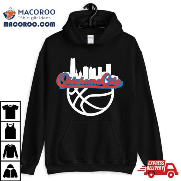 Oklahoma City Vintage Basketball Script Skyline Fan Shirt