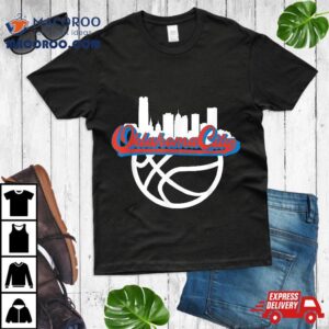 Oklahoma City Vintage Basketball Script Skyline Fan Tshirt