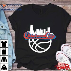 Oklahoma City Vintage Basketball Script Skyline Fan Tshirt