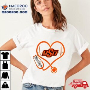 Oklahoma State Cowboys Football Shop Stethoscope Heartbeat Love Oklahoma State Cowboys Shirt