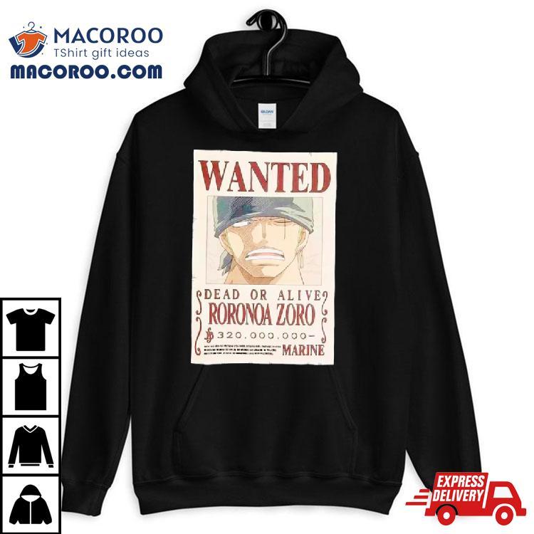 One Piece Zoro Wanted Poster Shirt One Piece Zoro Wanted Poster Shirt