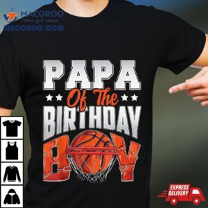 Papa Basketball Birthday Boy Family Baller B-day Party Shirt