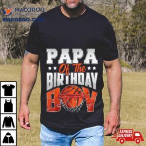 Papa Basketball Birthday Boy Family Baller B Day Party Tshirt