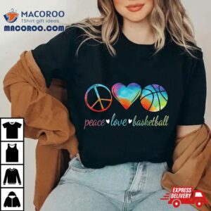 Peace Love Basketball Cute Girls Lover Tshirt