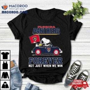 Peanuts Snoopy And Woodstock Florida Panthers On Car Forever Not Just When We Win Tshirt