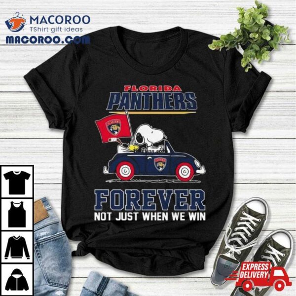 Peanuts Snoopy And Woodstock Florida Panthers On Car Forever Not Just When We Win Shirt