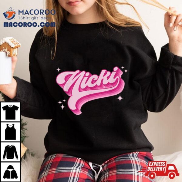 Personalized Name Nicki I Love Nicki Groovy Gift Men Women Shirt