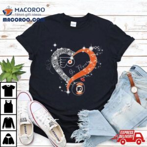 Philadelphia Flyers Go Flyers Diamond Heart Logo Tshirt