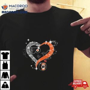 Philadelphia Flyers Go Flyers Diamond Heart Logo Tshirt