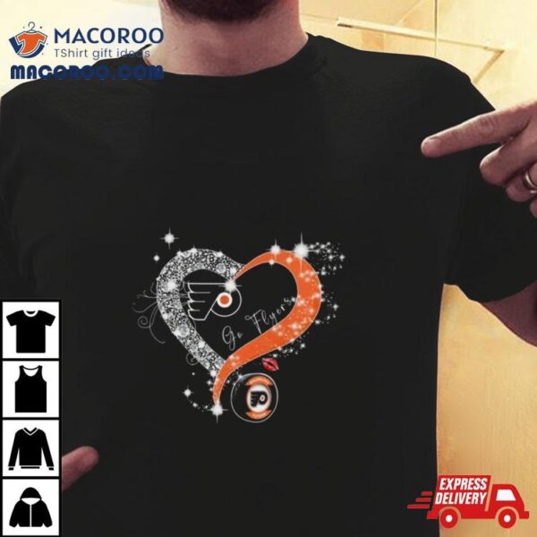 Philadelphia Flyers Go Flyers Diamond Heart Logo 2024 Shirt