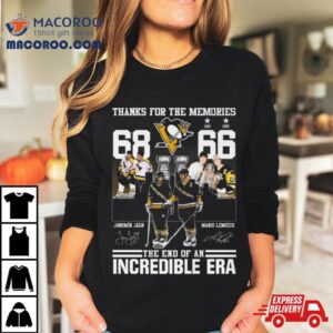 Pittsburgh Penguins Jaromir Jagr S And Mario Lemieux Thanks For The Memories The End Of An Incredible Era Tshirt