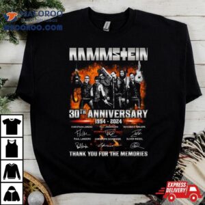 Rammstein Th Anniversary Signatures Thank You For The Memories Tshirt