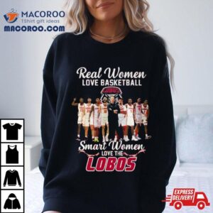 Real Women Love Basketball Smart Women Love The New Mexico Lobos Men S Basketball Tshirt