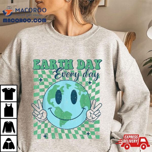 Retro Earth Day 2024 Save Planet Trendy Teacher Kids Shirt