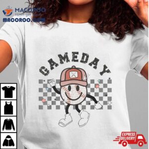 Retro Game Day Baseball Mama Mom Touch Down Sport Lover Tshirt