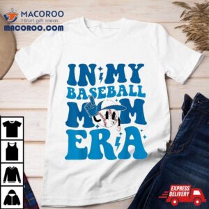 Retro In My Baseball Mom Era Smile Face Funny Mothers Day Tshirt