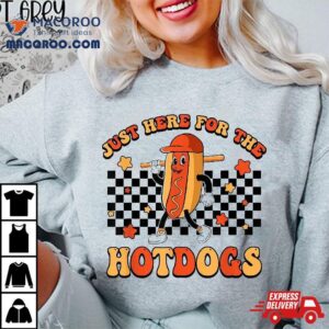 Retro Just Here For The Hotdogs Baseball Mom Sport Lover Shirt