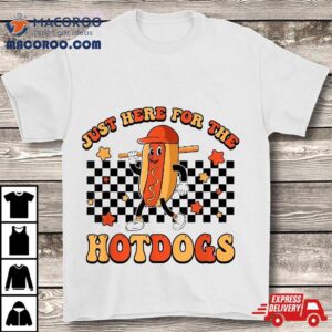 Retro Just Here For The Hotdogs Baseball Mom Sport Lover Tshirt