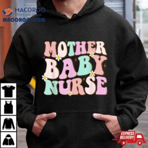 Retro Mother Baby Nurse Mom Nursing Groovy Tshirt