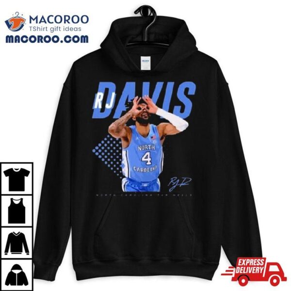 Rj Davis Basketball North Carolina Tar Heels Signature Shirt