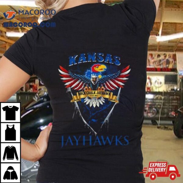 Rock Chalk Jayhawk Kansas Jayhawks Football Us Eagle Shirt