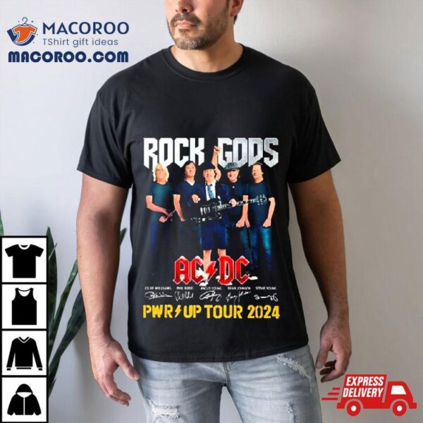 Rock Gods Acdc Pwr Up Tour 2024 Signatures Shirt