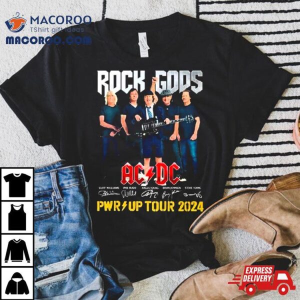 Rock Gods Acdc Pwr Up Tour 2024 Signatures Shirt