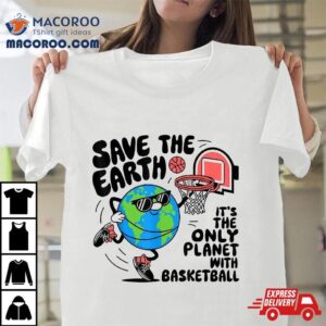 Save Earth Conservation Basketball Player Day Kids Tshirt