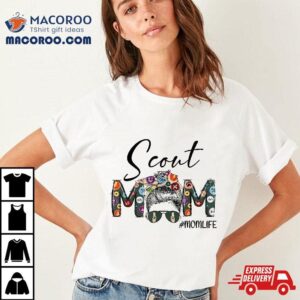 Scouting Scout Mom Life Messy Bun Hair Mother’s Day Shirt